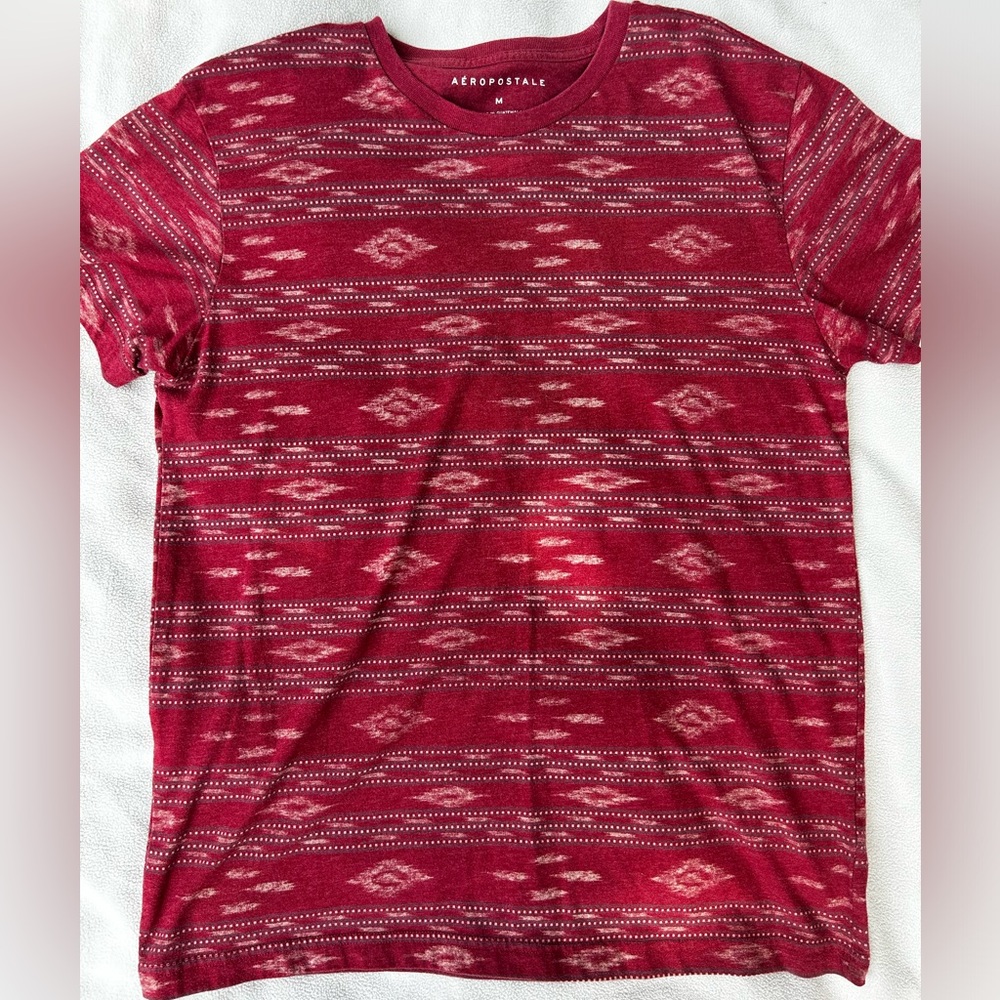 Aeropostale Medium Maroon Aztec Design shirt